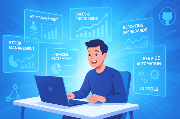 Building Your Career in the Digital Transformation Field Using a Fully Open-Source ERP System — A Practical Guide for Young Developers - Cover Image
